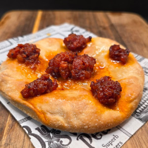 Mallorca sobrasada coca with delicious Montgó honey