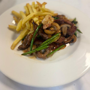 Sautéed Iberian Secret Pork with Prawns