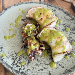 Grilled cuttlefish with green sauce